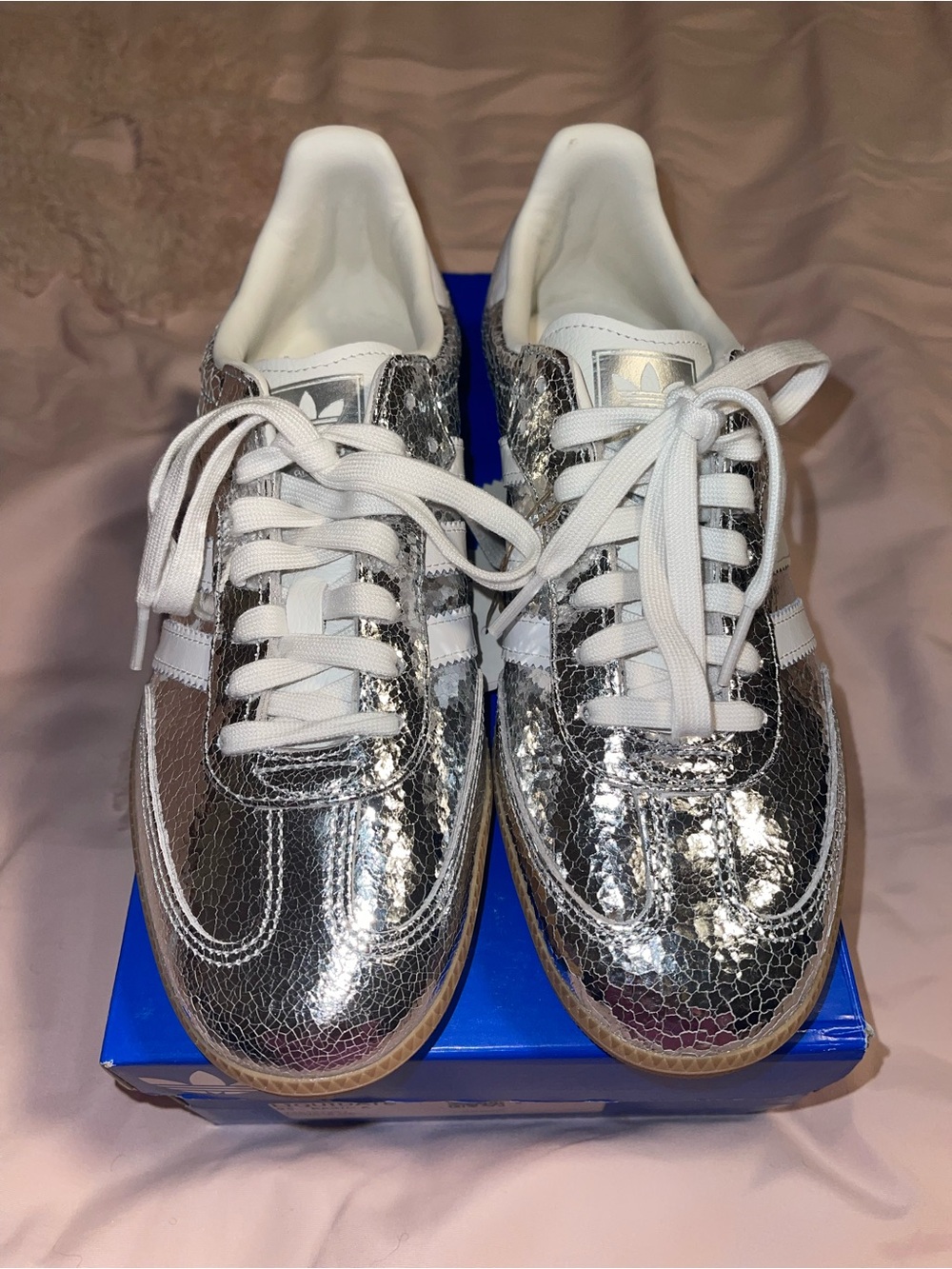Adidias Silver Metallic Women's Samba Sneakers - Stylish Casual Shoes